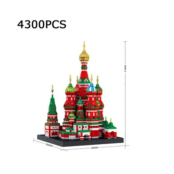 Verdens berømte Historiske Arkitektur, bygning mursten rusland moskva Saint Basils-Domkirken micro diamant blok nanobrick toy