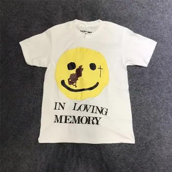 I KÆRLIG-HUKOMMELSE T-shirt 2020 Mænd Kvinder i Hip Hop Sommer T-shirts Foran Smiley Tilbage Breve Logo Print Toppe Tee