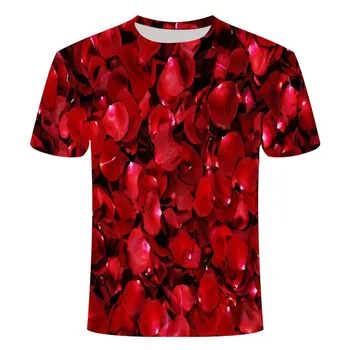 2020 Sommeren Mænds Steg Blomst 3D-Print-T-shirt Mode Sommeren Korte Ærmer Mænds Afslappet Behagelig 3DT Shirt