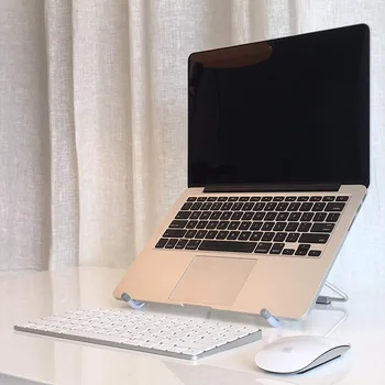 Bærbare Justerbart Laptop Stand Til Skrivebord-Sammenklappelig Ergonomisk Riser For 7 Til 13 Tommer Maecbook, Bærbare computere, Ios-pad, Tablet