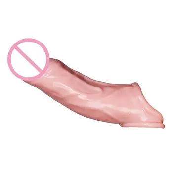 17cm Genanvendelige Længere og Tykkere Silikone Penis Extender Dildo Udvidelse Penis Ærme Kondom Forsinkelse Sex Legetøj Til Mænd Gay-Voksen