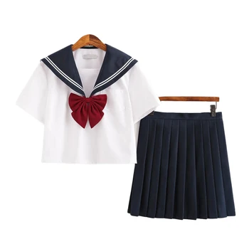 Japansk JK Passer til Kawaii Skole Uniform til Kvinder High School Studerende Piger Cosplay Kostumer Bluse Plisseret Nederdel med butterfly