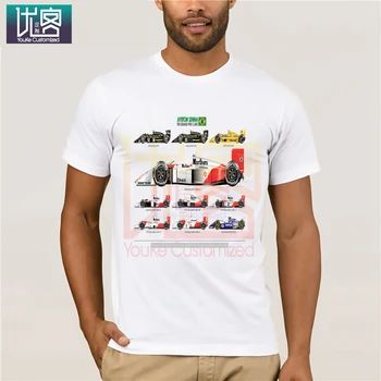 Menneskets Alle Biler Ayton Senna Bil Racing F1 T-Shirt Besætning Hals kortærmet Toppe Pure Cotton t-Shirt til Mænd Toppe