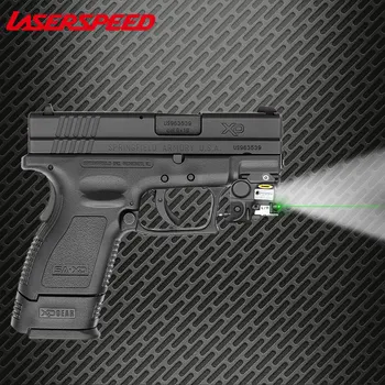 LS-CL1 Taktisk Lommelygte med Rød/Grøn Laser sigte Pistol Laser Lys Combo til selvforsvar