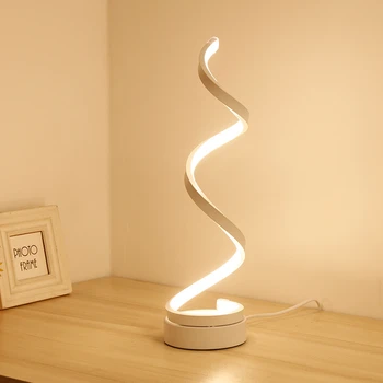 Moderne LED-Spiral bordlampe Buede Bruser sengelampe kold Hvid Varm Hvid Lys i Stue, Soveværelse læselys