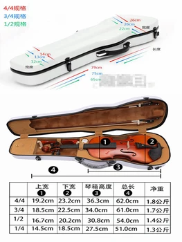 Violin sag bag violin tilbehør orange Violin kasse kulfiber, glasfiber rygsæk 1/4 1/2 4/4 3/4 violin dele