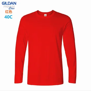 GILDAN 764000 3stk Mænd, Bomuld T-shirts med Lange Ærmer O-Neck T-Shirt Herre Toppe, t-Shirts Basic-Vinter-Efterår t-shirts Mandlige
