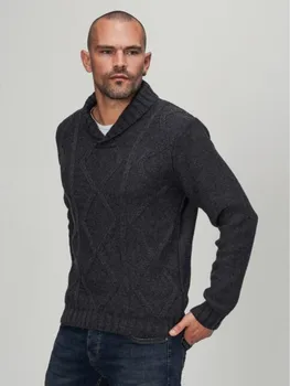 2020 bomuld sweater med v-hals mænds sweater mode solid farve høj kvalitet vinteren slank sweater mænd navy strik
