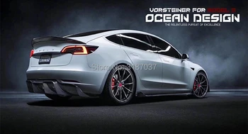 For Tesla Model 3 2017 2018 2019 Carbon Fiber bageste boot-Wing Spoiler Bag tagspoiler Fløj Kuffert Læbe Boot Dække Bil Styling