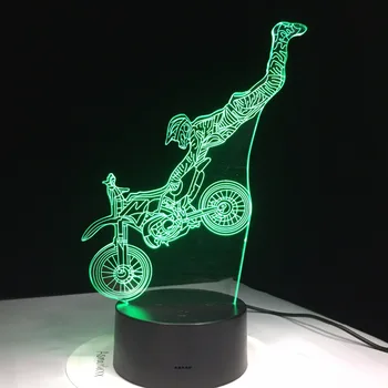 Akrobatiske Motorcykel 3D-Lampe 7 Farver Touch-Kontrol Led Visuelle Gave 3D Led Nat Lys Kids Room Led-Lys Lampen Drop Shipping