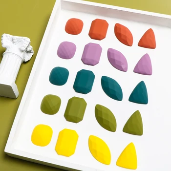 Hong Kong style lyse matteret mat triangle square geometriske øreringe patch DIY håndlavede smykker øreringe tilbehør materiale
