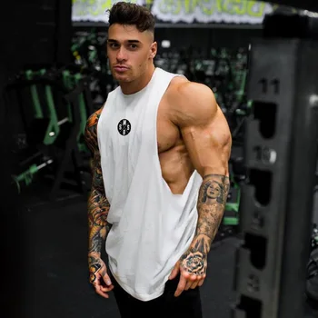 Muscleguys Herre Træning Tank Tops Fitness-Bodybuilding Tøj, Lave Klippe Ærmegab Levende Vest Muskel Sportstrøjer Mænd Activewear Tank