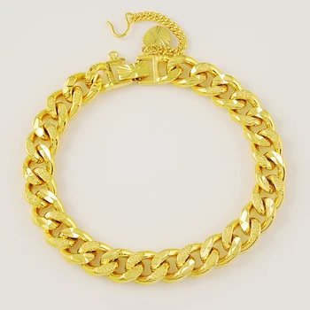 9MM 8INCH Mode russiske Bane kæder & Link Armbånd,24k guld GP armbånd Armbånd gul guld farve mænds smykker armbånd