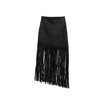 Nye sort ruskind genoprette gamle måder af høj talje RongChang kvast uregelmæssig nederdel joker temperament vis tynd kvinde