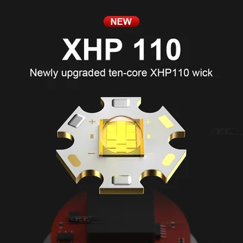 XHP110 Mest Kraftfulde LED-Lommelygte 18650 torch light XHP90 XHP70 Taktiske Lommelygter Genopladelige Flash Light Lanterner lampe