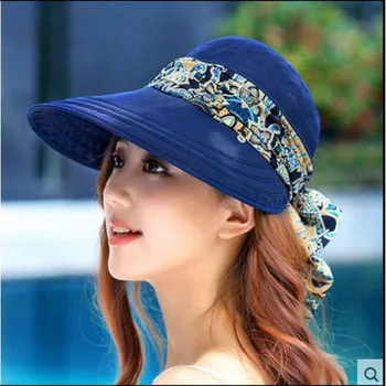 BINGYUANHAOXUAN Sommer Hatte Til Kvinder Sammenklappelig Sun Flower Hat Kvindelige bredskygget Hat Visir Chapeau Justerbar Solens Uv-Beskyttelse