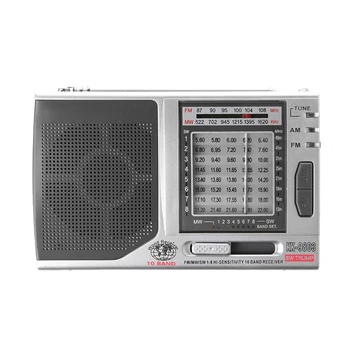 KK-9803 FM/MW/SW1-8 Fulde 10-Band Hi-Følsomhed Radio-Modtager Med Sammenklappelige Støtteben