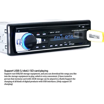 Jintang Bluetooth Autoradio Bil Stereo FM-Radio Aux-Indgangen Modtager SD USB JSD-520 12V In-dash 1 din Bil MP3-Multimedia-Afspiller