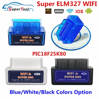 5PCS/Masse ELM327 V1.5 PIC18F25K80 WIFI OBDII Bil Diagnostisk Værktøj ELM 327 WIFI/WI-FI 1.5 OBD-2 Scanner ELM 327 WIFI-Kode Læser