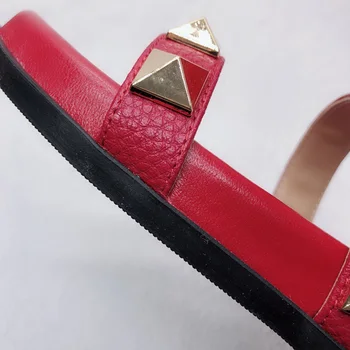 2018 Revit slide sandaler kvinder luksus designer ægte ko virkelig læder dame sko V-flats tøfler kvinder mode design