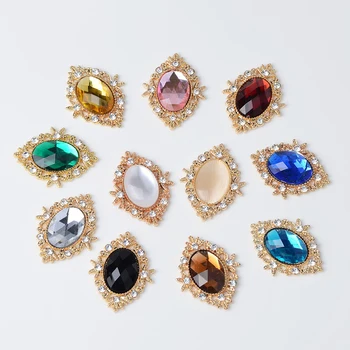 5pcs 10stk Rhinestone Perler, Blomst Efterligning Diamond Crystal Cabochon Perler for Broche Hovedbeklædning Smykker Komponenter Håndværk DIY