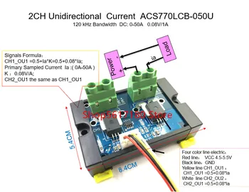 Acs770lcb acs770 050U 2ch envejs nuværende acs770lcb-050u 120khz båndbredde dc:0-50a 0.08 v/1a