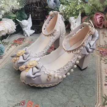 2020 lolita sko blomst bryllup sko vilde lolita høje hæle håndlavede sko Ædel og elegant high-end produkter