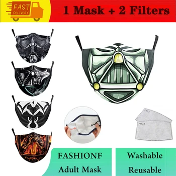 Mode Maske opgav designet Imperial Stormtrooper Print Bomuld 3D Masker Vaskbar Mascarillas med PM2.5 Filter støvtæt Face Mask