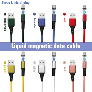 2M Magnetiske Kabel Flydende Silikone Magnet Lyn Hurtig Opladning af Micro USB Type C Telefon Charge Kabel For Huawei, Samsung Xiaomi