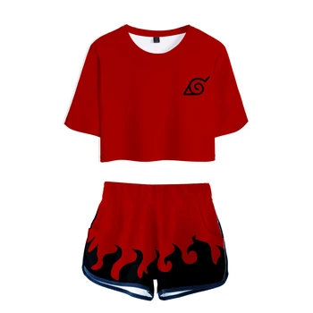 Janpan 3D-Print Tegnefilm Cosplay To delt Sæt Nye Kollegium Kvinder Sexy Navlen T-Shirt + Shorts Suit Sæt