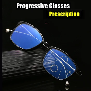 Anti Blå Lys Tr90 Ramme Multi-Focal Progressive Briller til Læsning Mænd Presbyopic Briller gafas de lectura Dioptri-1.0-3.0