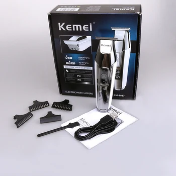 Kemei Trådløse Hair Clipper Professionel Elektrisk Trimmer LCD-Skærm, 0mm Baldhead Skæg Barberblade til Mænd skæremaskine 40D