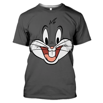 T-shirt 2020 mandlige og kvindelige 3D printet T-shirt sjove tegneserie animationsfilm shirt Bugs Bunny grafisk T-shirt kortærmet skjorte