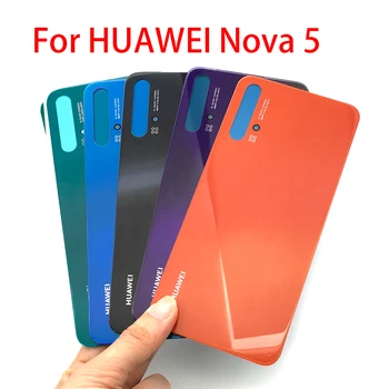 For Huawei Nova 5 Glas Tilbage Dække For Huawei Nova 5T 5t bagdøren Udskiftning af Batteri Cover Bageste Boliger