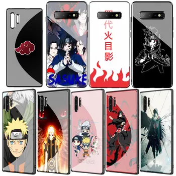 Anime NARUTO Sasuke Akatsuki Hærdet Glas Phone Case for Samsung Galaxy S20 Ultra S10 + S8 S9 S7 Kant Note 8 9 10 Plus Lite
