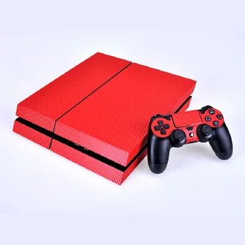Red Carbon Fiber PS4 Hud PS4 Mærkat Vinly Skin Sticker til Sony PS4 PlayStation 4 og 2 controller skind PS4 Klistermærker