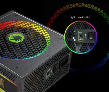 GameMax RGB-850 Rainbow Strømforsyning 850W RGB Fuldt Modulær Og 80 Plus Gold Certified med Adresserbare RGB Lys Vairous Color Mode