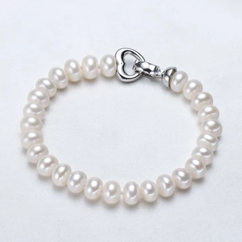 Mode hvid Naturlige Ferskvands Perle Armbånd til Kvinder bryllup Smykker Alle-match Classic