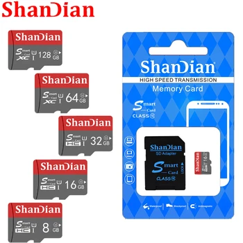 SHANDIAN Smart SD Kort 32GB High Speed Class 10 16 GB/64 GB Reelle Kapacitet 128GB Mini SD Hukommelseskort TF Kort til Smartphone