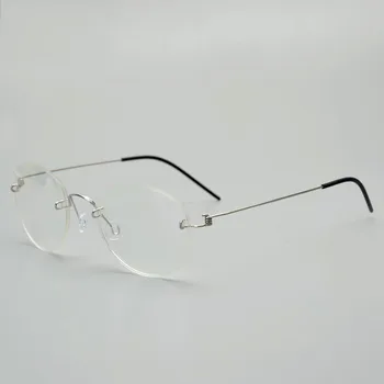 Titanium Legering Uindfattede Briller Ramme Mænd Recept Briller Kvinder Nærsynethed Optisk brillestel Mand koreanske klare Briller