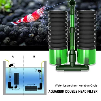 Skum Filter Akvarium Svamp Filter Biokemiske Svamp Filter Dobbelt Hoved QS-100A Holdbare, Praktiske Miljø-Sikkert Udstyr