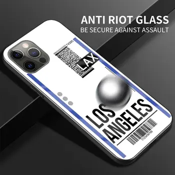Luksus Glas Phone Case For iPhone-11 Pro Max 12 Mini 7 8 X XR XS 6 6S Plus SE 2020 Capa Dække Shell Billet Rejse Label Land