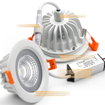 Anti-korrosion LED Downlight IP65 Vandtæt led Loft Lampe 7W 15W LED Spot Belysning Køkken Badeværelse led Downlight Indbygning