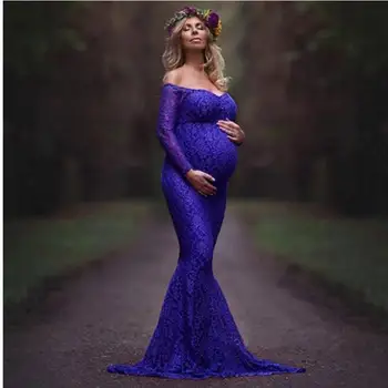 2021 Gravid Fotografering Rekvisitter Maxi Graviditet Tøj Blonder Barsel Kjole Lyst til at Skyde billeder Sommeren Maternity Dress S-3xl