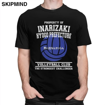Ejendom Inarizaki Volleyball Klub T-Shirt til Mænd Ren Bomuld Haikyuu T-shirt Kort Ærme Japan Manga-Animation Tee Merch