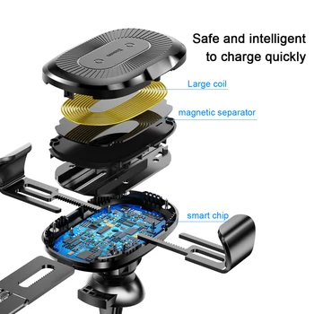 Baseus Qi Trådløs Bil Oplader Telefonen Holder Til iPhone Samsung Hurtig Opladning Mount Stå luftudtag Tyngdekraften Støtte 10W Afgift