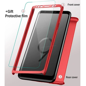 Samsung Galaxy Note 3 4 5 Tilfælde 360 omfattende beskyttelse Med beskyttende glas Telefonen Bagsiden Coque