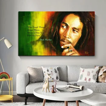 Bob Marley Plakater, Lærred Maleri Portræt Plakater og Prints Væg Kunst, Billeder, Klassisk Dekorativt Bob Marley Maleri Cuadros