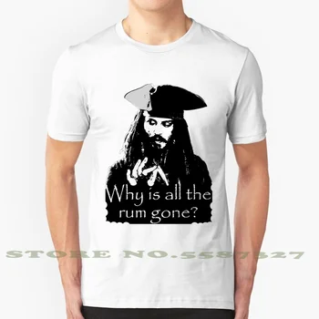 Jack Sparrow Mode Vintage T-Shirt T-Shirts Pirates Of The Carrabian Johnny Depp Pirat Jack Sparrow Citat Rom Gået I Sort Og