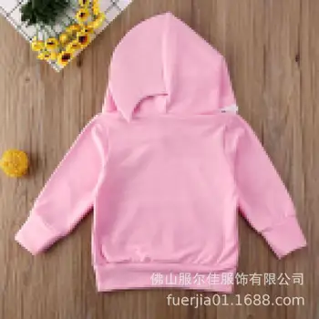 Kids Hættetrøjer Sjove Børns Sweatshirts Baby Piger Cool Hættetrøje Haj Form Pink Mode Tøj Bomuld Søde Tøj 1-6T